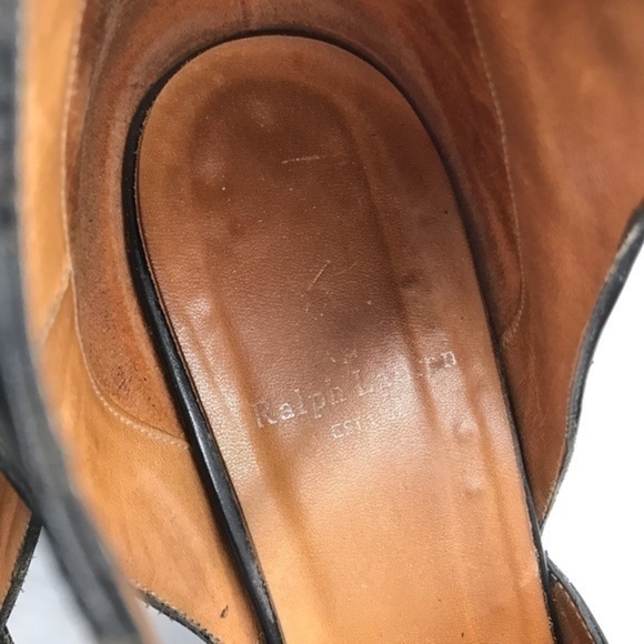 Ralph Lauren Black Leather D’Orsay Pumps Heels Size 10 - Picture 7 of 10